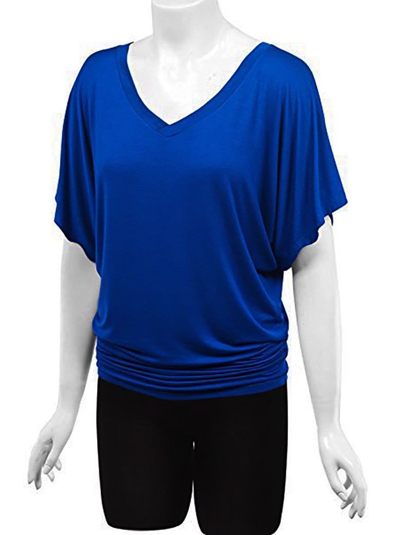 Women's V Neck Leisure Puls Size T Shirt