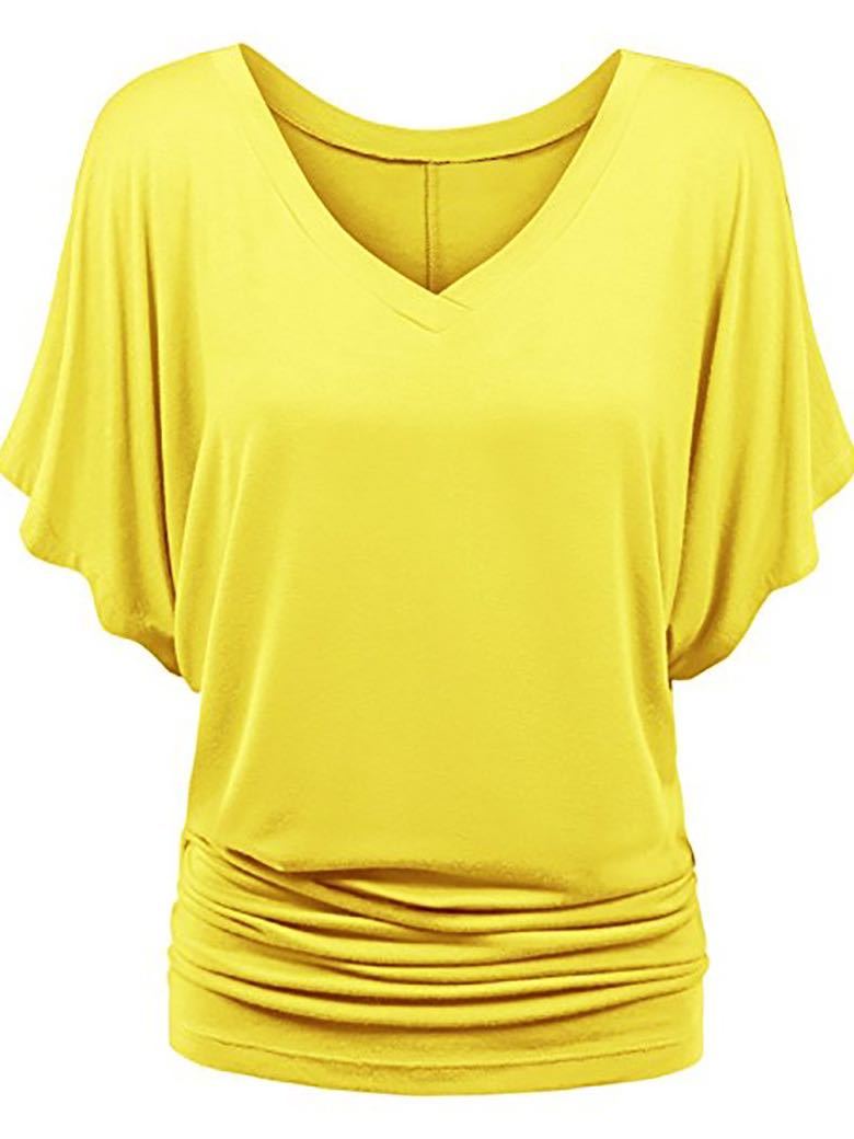 Women's V Neck Leisure Puls Size T Shirt