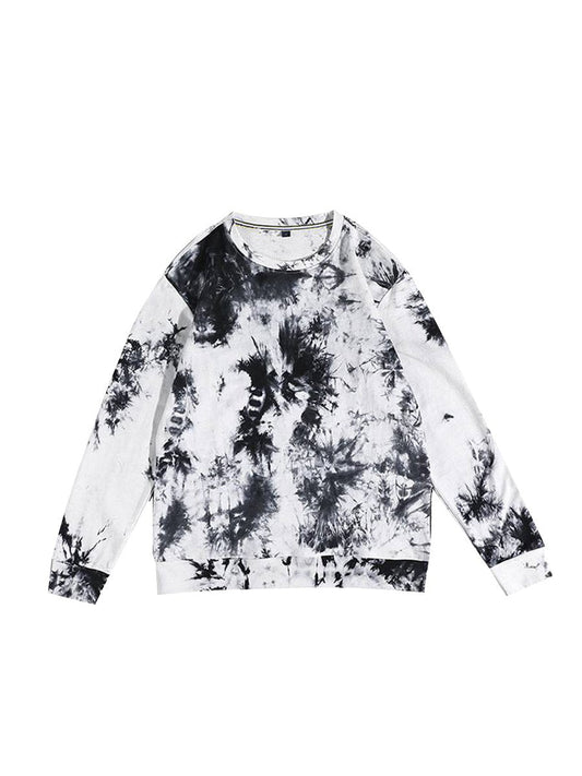 Women's Sweater Tie-dye Round Neck Loose Long Sleeve Casual Top