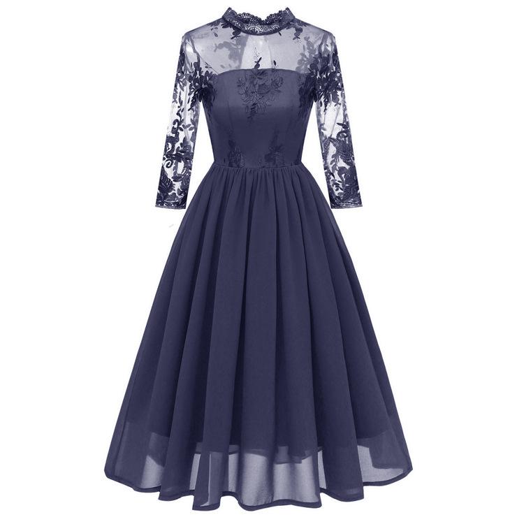 1950s Big Swing  Vintage  Lace Chiffon Dress