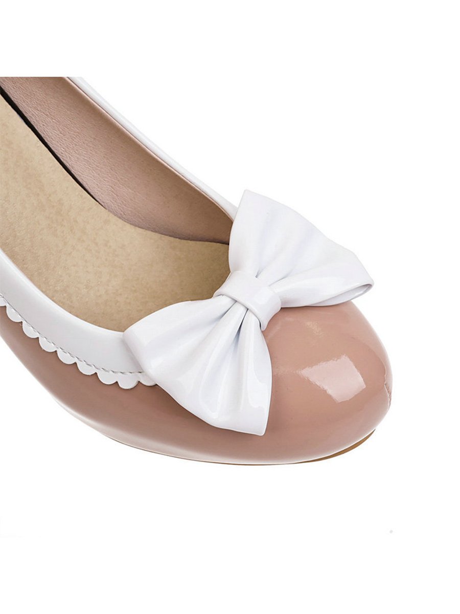 1950s Shoes Bowknot Round Toe High Heels Shoes