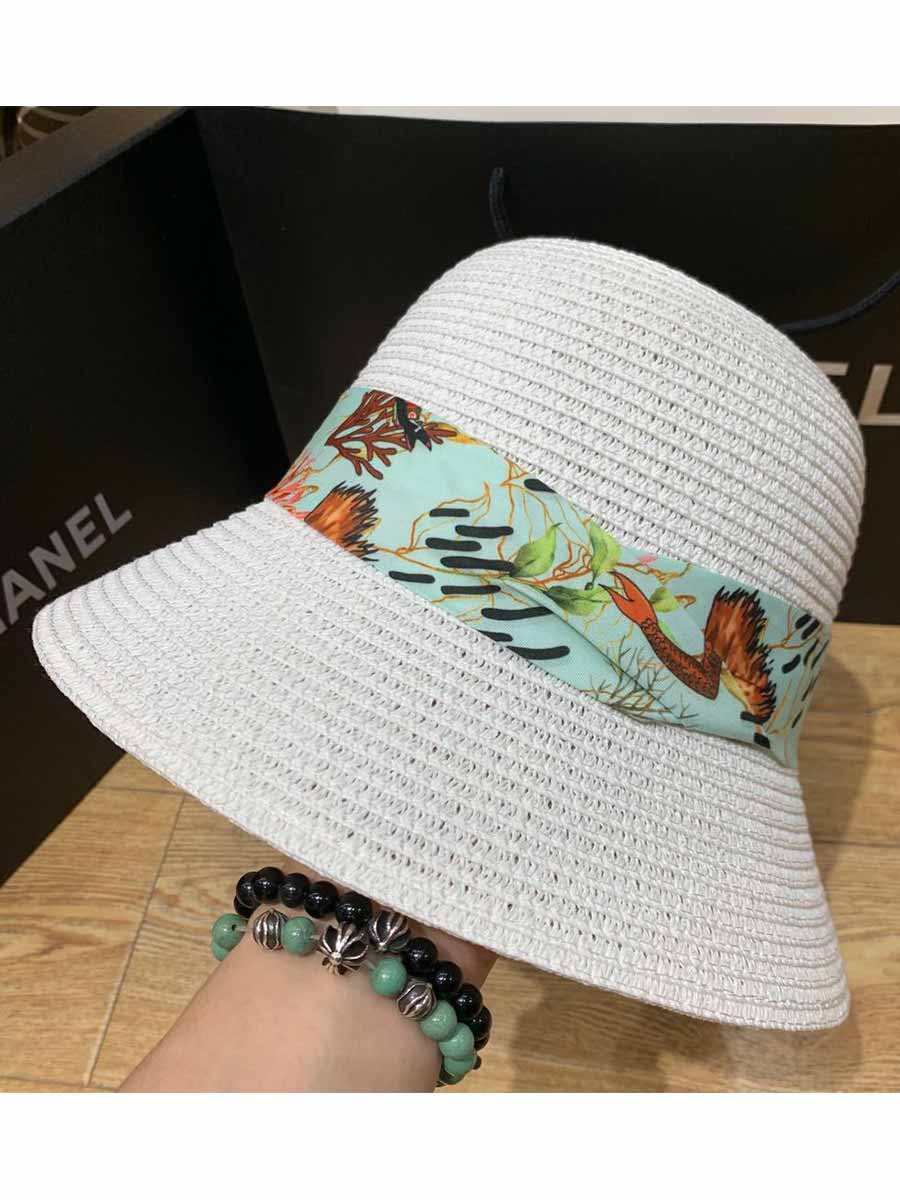 Women's Sun Straw Hats UV Protection Hats UPF 50 with Mermaid Strap