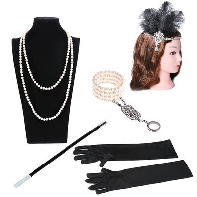 Womens 1920s Flapper Dress Accessories Set