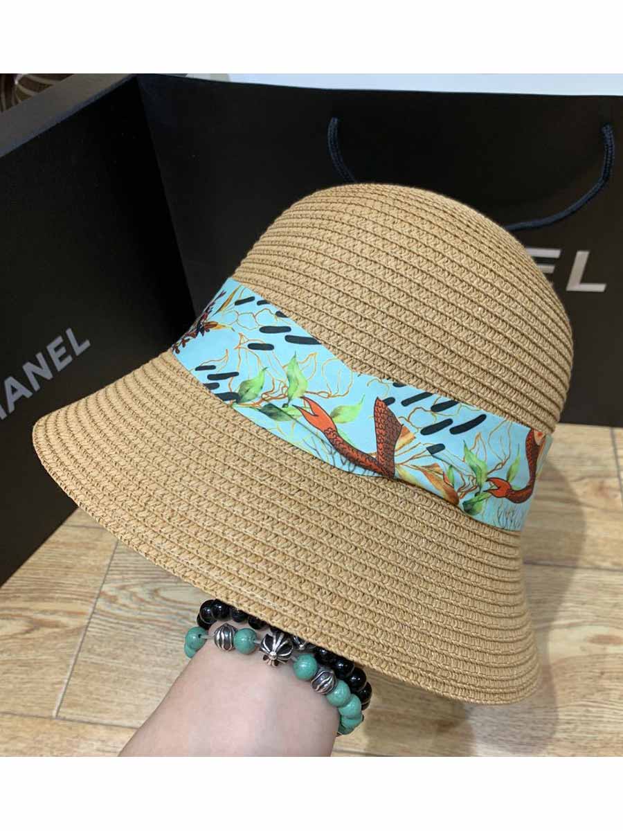 Women's Sun Straw Hats UV Protection Hats UPF 50 with Mermaid Strap