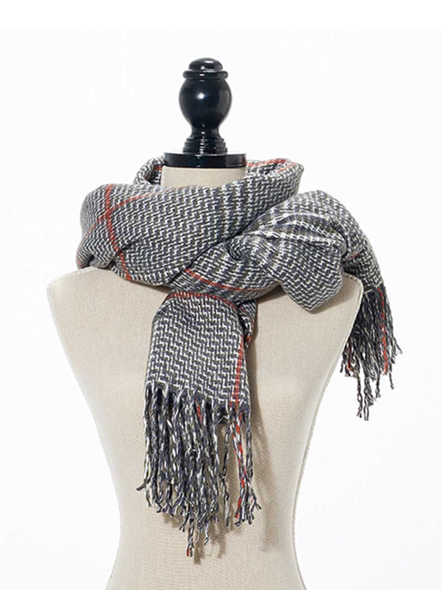 Wool Scarf Plaid Warm Cashmere Shawl