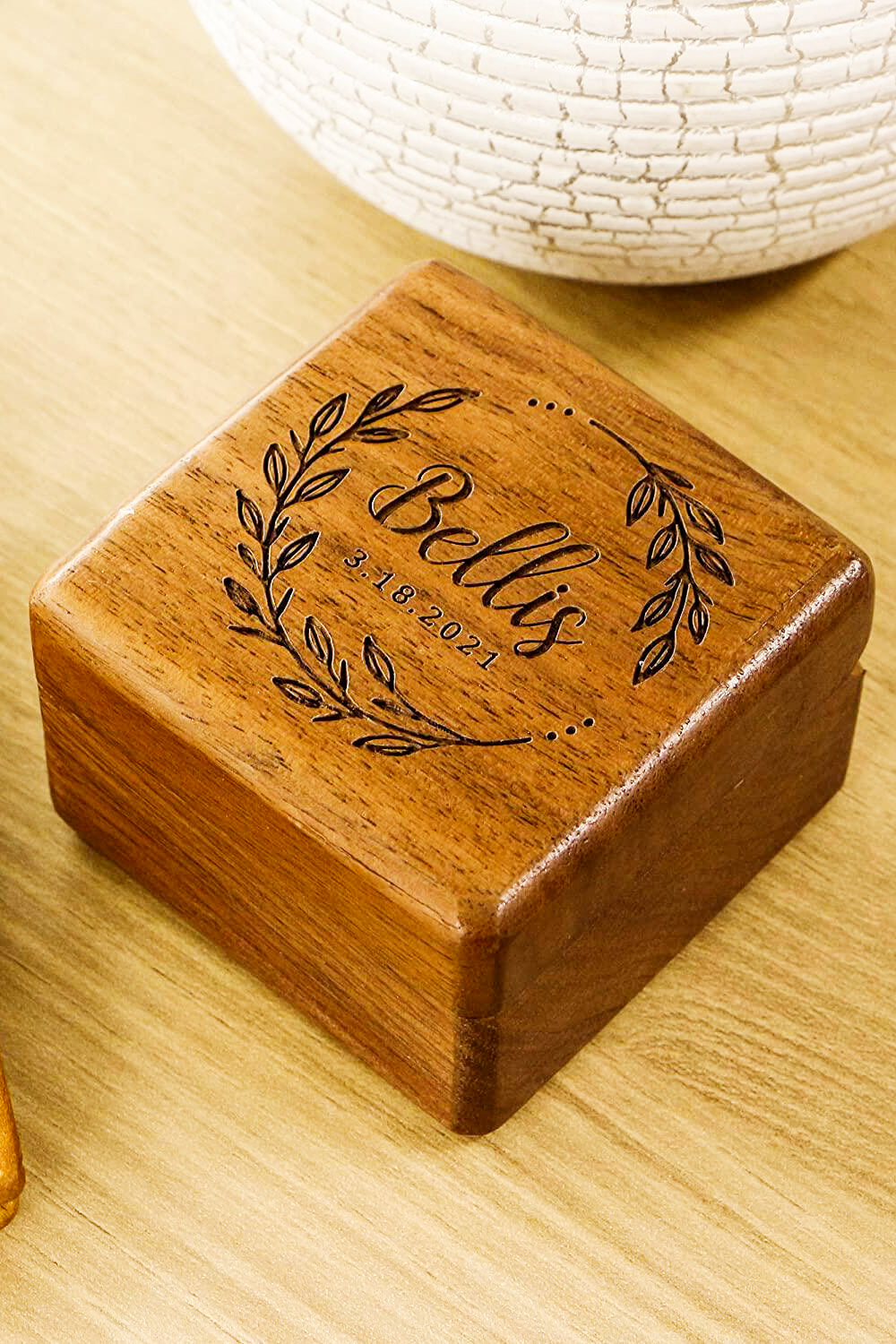 Wooden Ring Box Wedding Proposal Diamond Ring Box