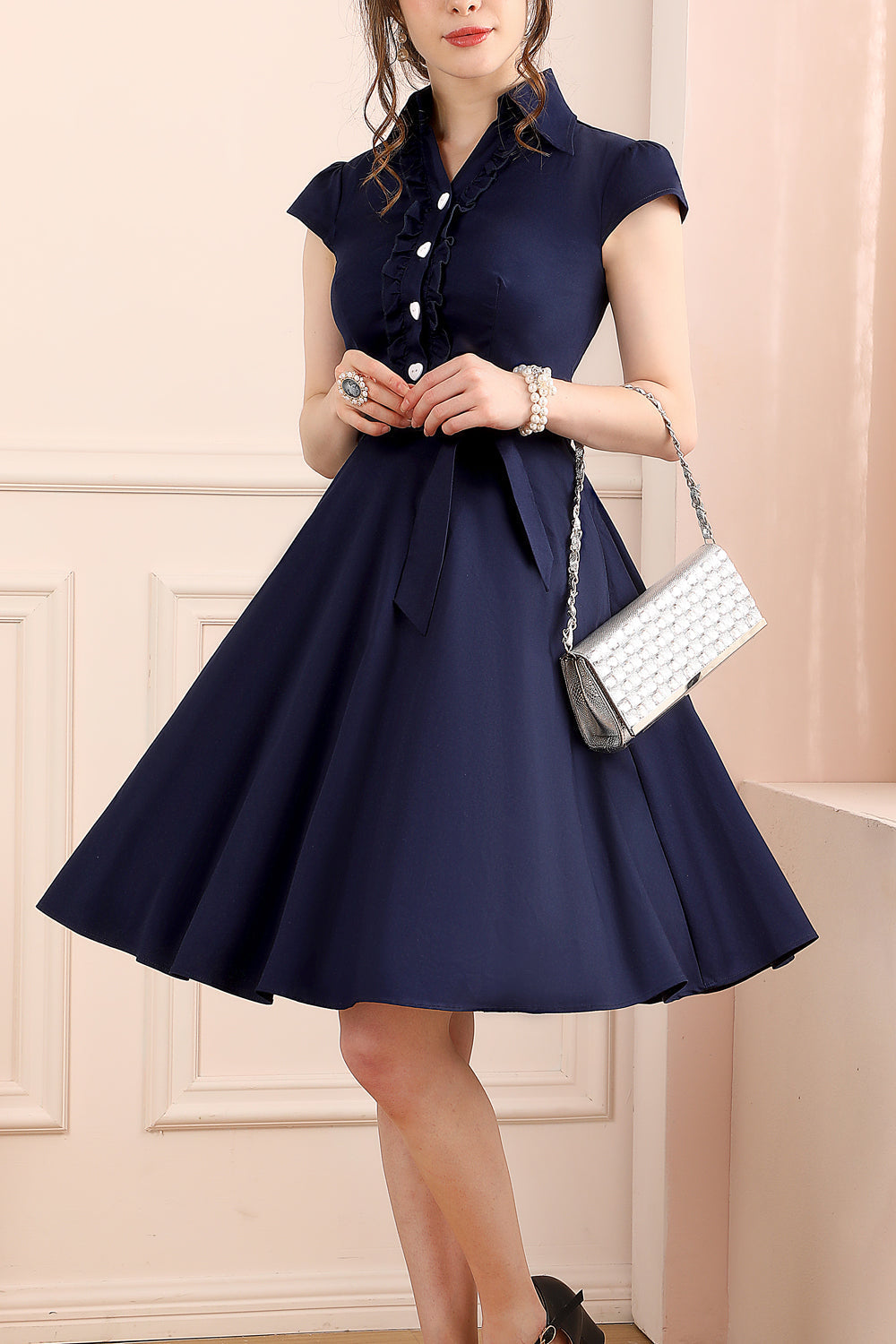 1950s Navy Blue Swing