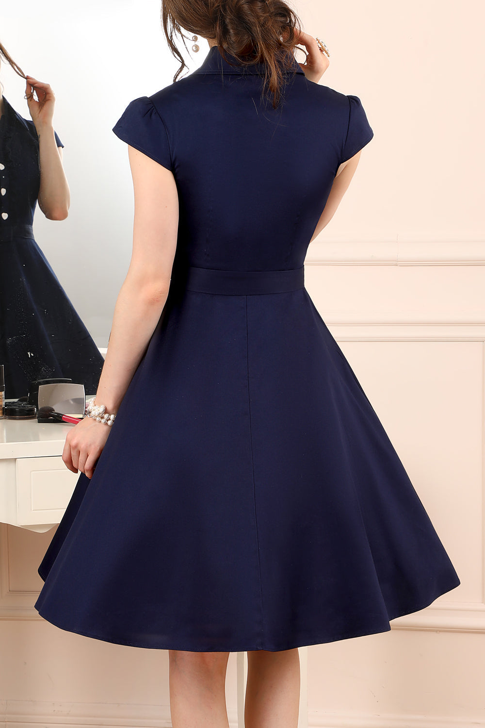 1950s Navy Blue Swing