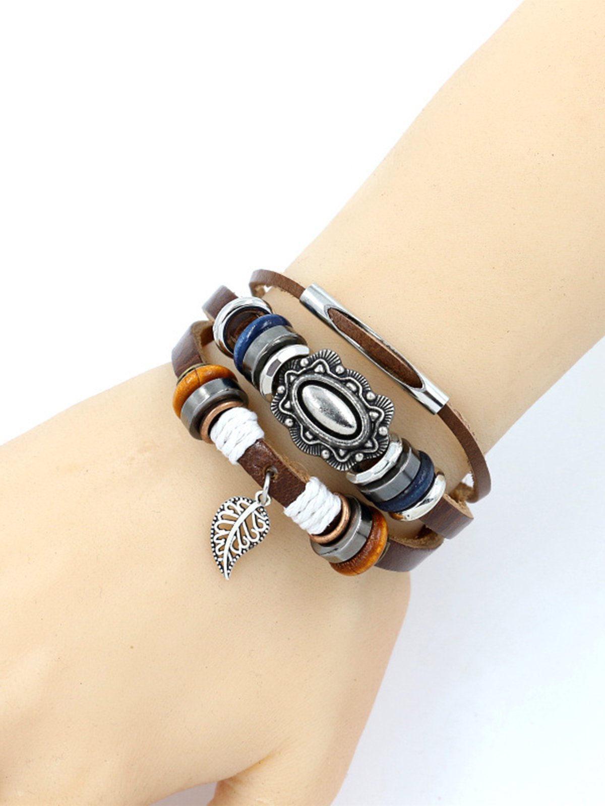 Womens Multi-layers Alloy Artificial Leather Bracelets