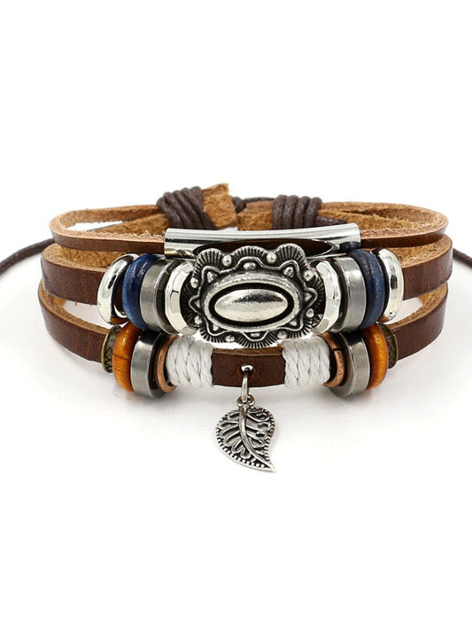 Womens Multi-layers Alloy Artificial Leather Bracelets