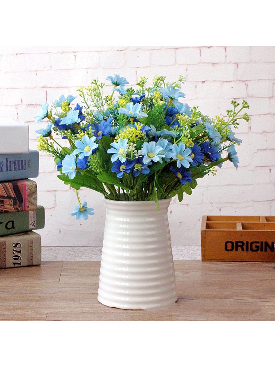 1 Bunch 28 Head Cineraria Artificial Flower Bouquet Home Office Decor