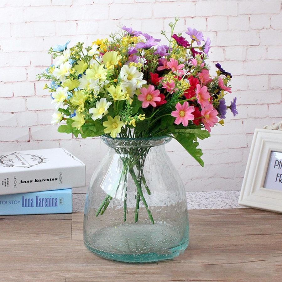 1 Bunch 28 Head Cineraria Artificial Flower Bouquet Home Office Decor