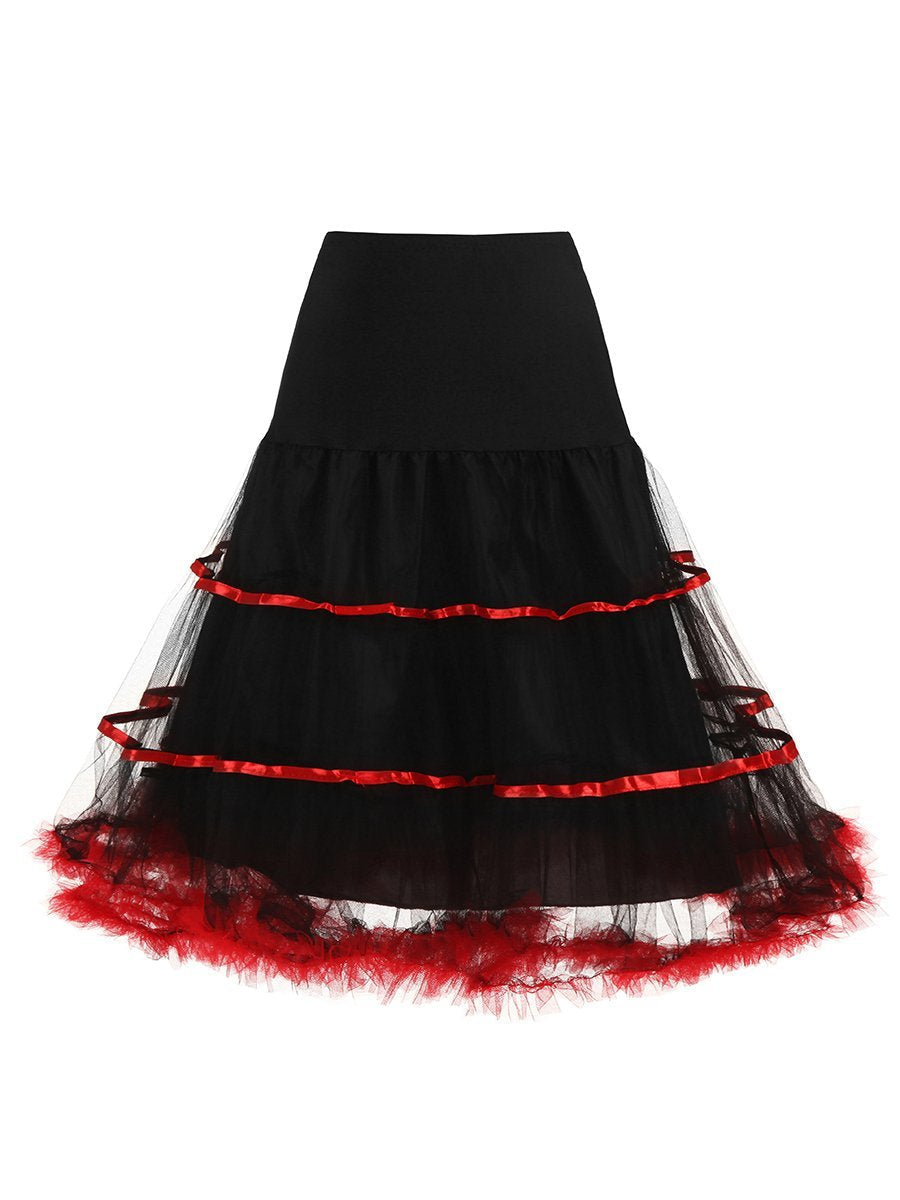 Womens Vintage Underskirt Tea-Length Tutu Petticoat