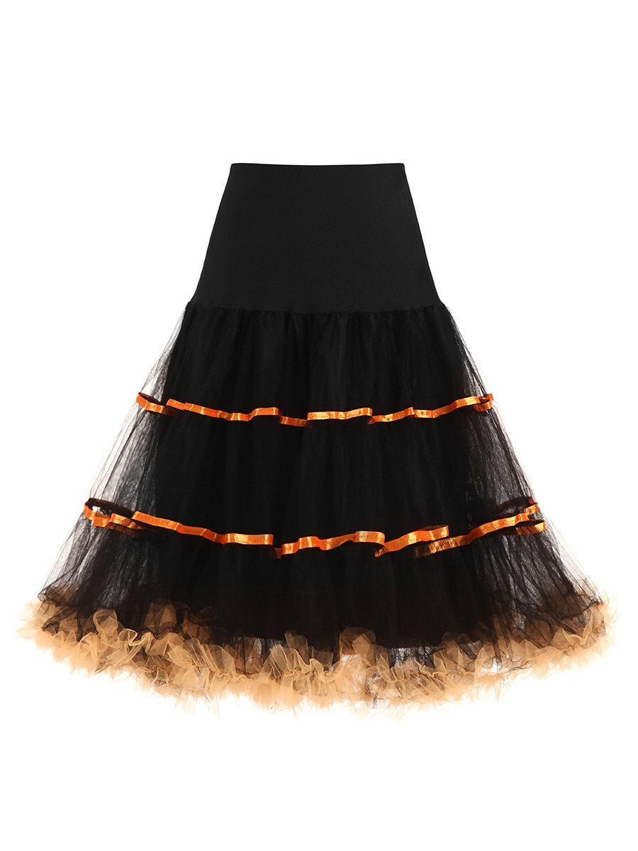 Womens Vintage Underskirt Tea-Length Tutu Petticoat