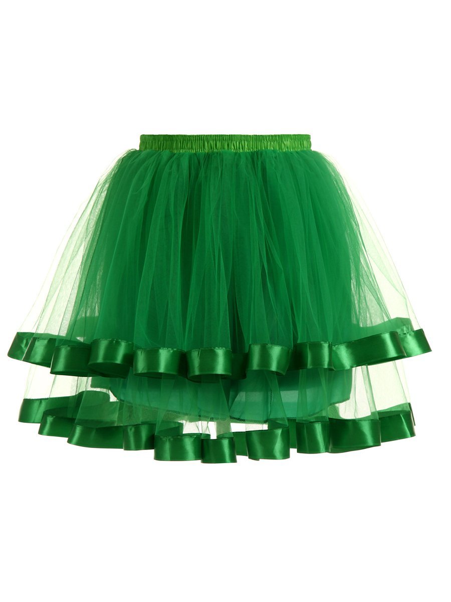 Womens A-Line Skirt Two-layered streamer Petticoat