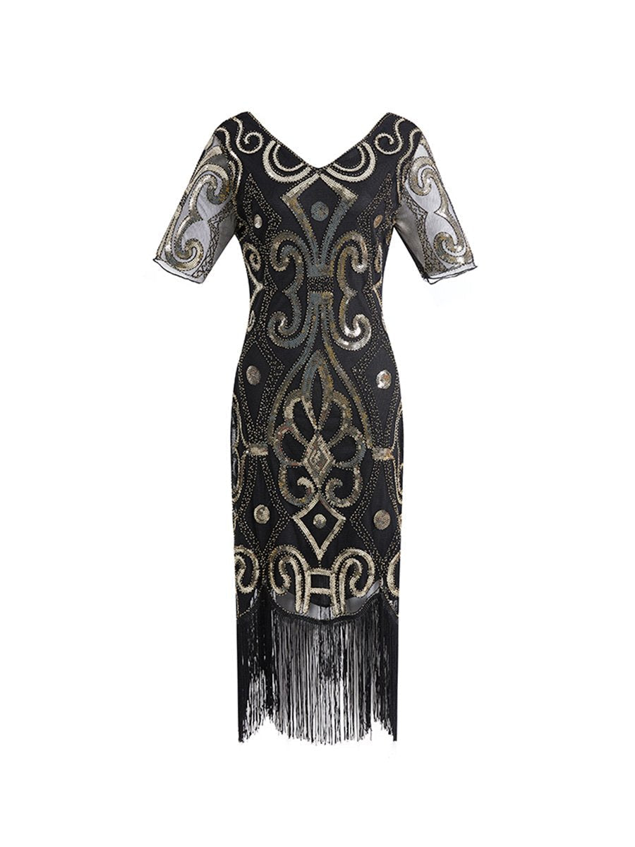 1920 Dress Vintage Fringed Design Handmade Beaded Party Dress