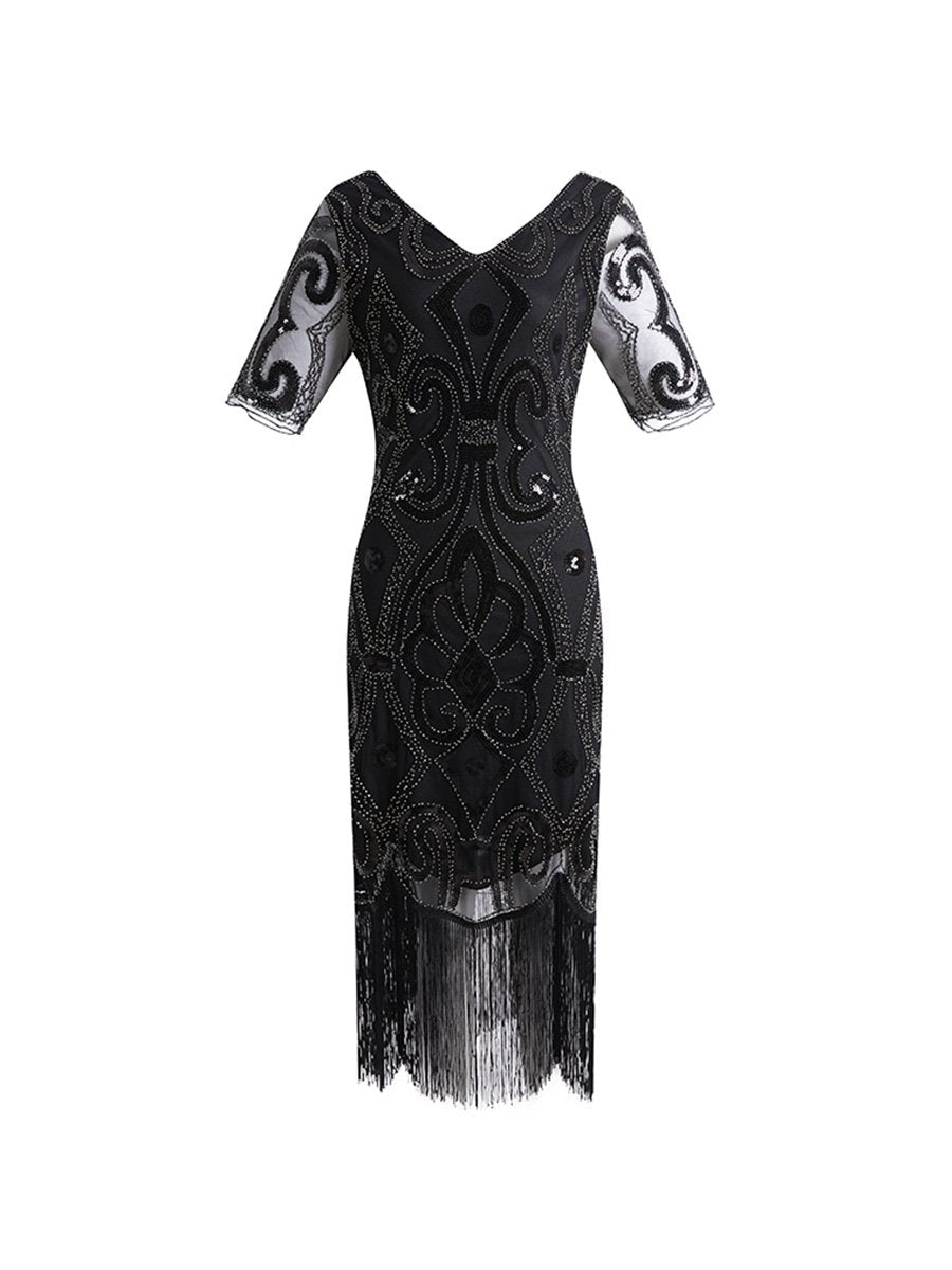 1920 Dress Vintage Fringed Design Handmade Beaded Party Dress