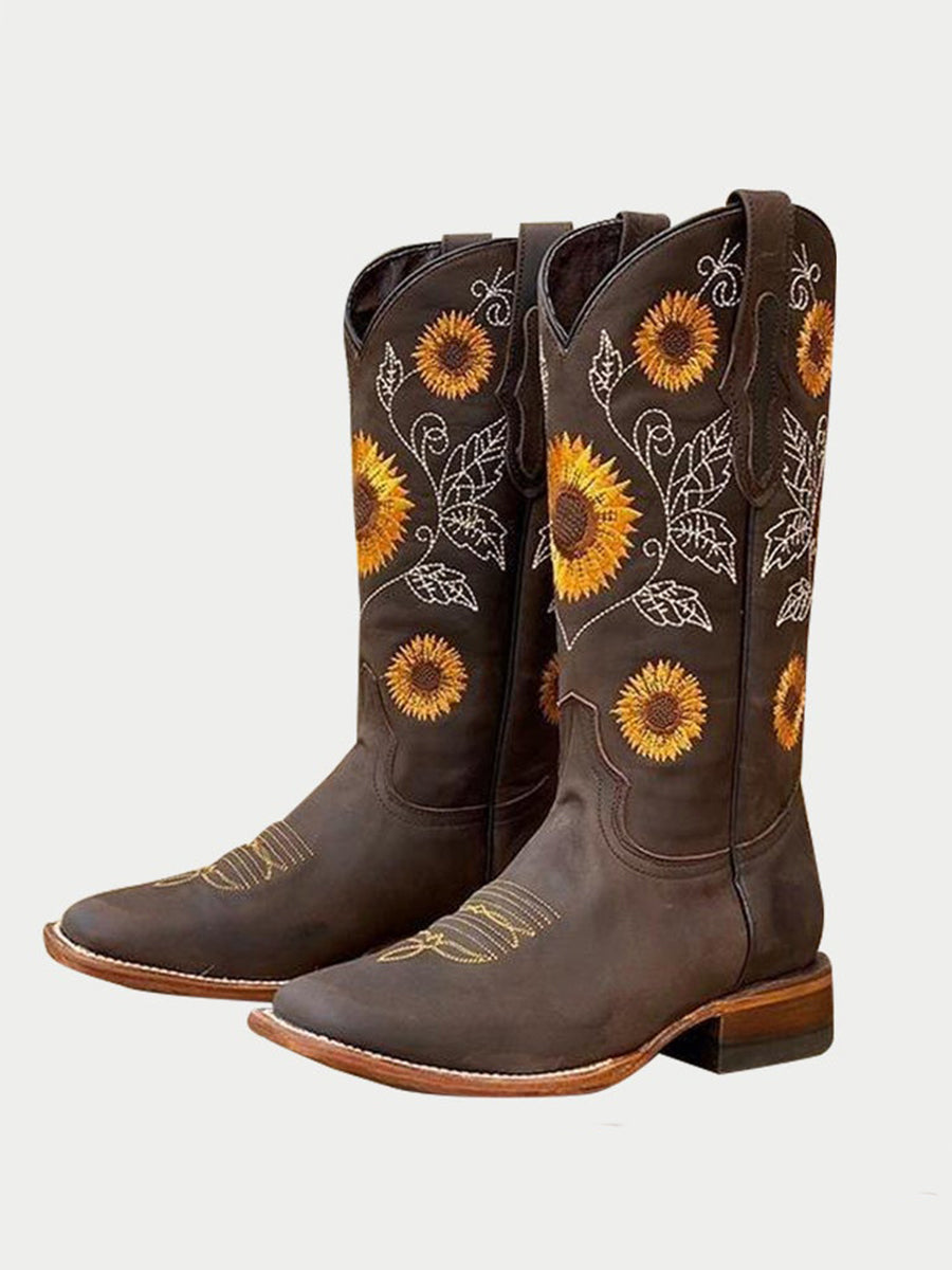 Women's Sunflower Boots Ethnic Style Boots