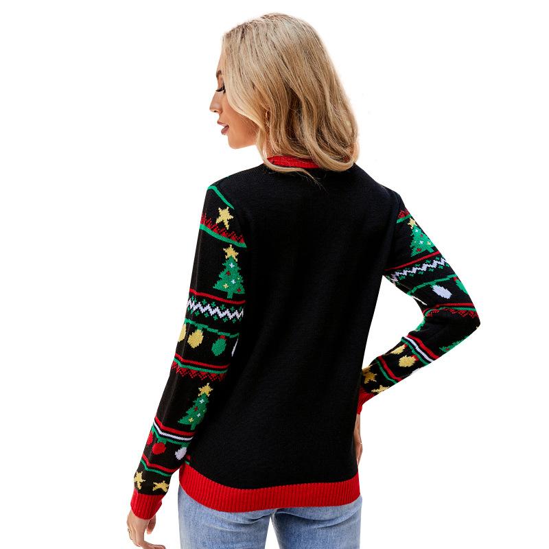 Women's Ugly Sweaters Letters Christmas Trees Embroidery Sequins Sweater