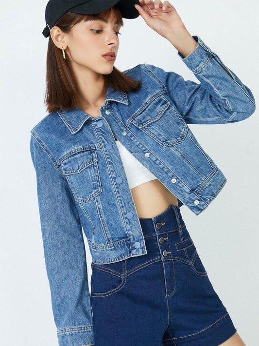 Women's Stevie Trucker Jacket with Contrast Collar