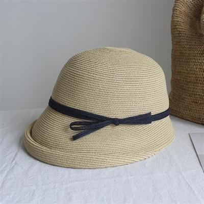 Women's Straw Hat Hepburn Style Retro Foldable Simple Casual Sun Protection Hat