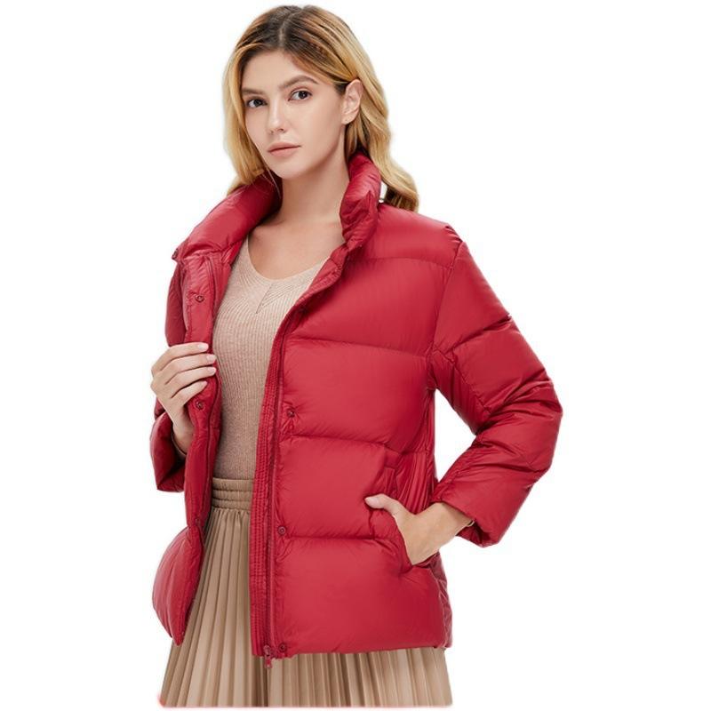 Women's Winter Coats Lightweight Stand Collar Short Duck Down Jackets