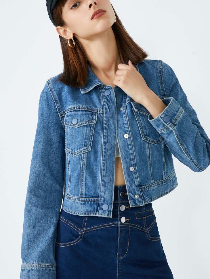 Women's Stevie Trucker Jacket with Contrast Collar