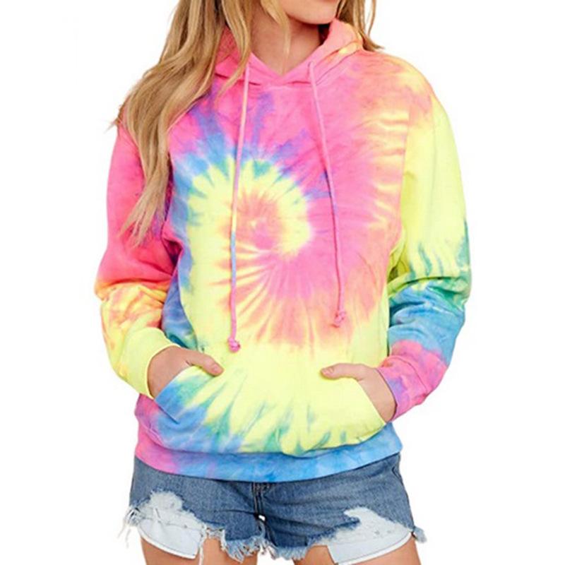 Y2k Fashion Tie Dye Hoodie Long Sleeve Sports Hooded Sweatshirt