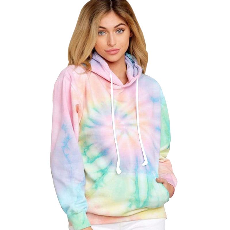 Y2k Fashion Tie Dye Hoodie Long Sleeve Sports Hooded Sweatshirt