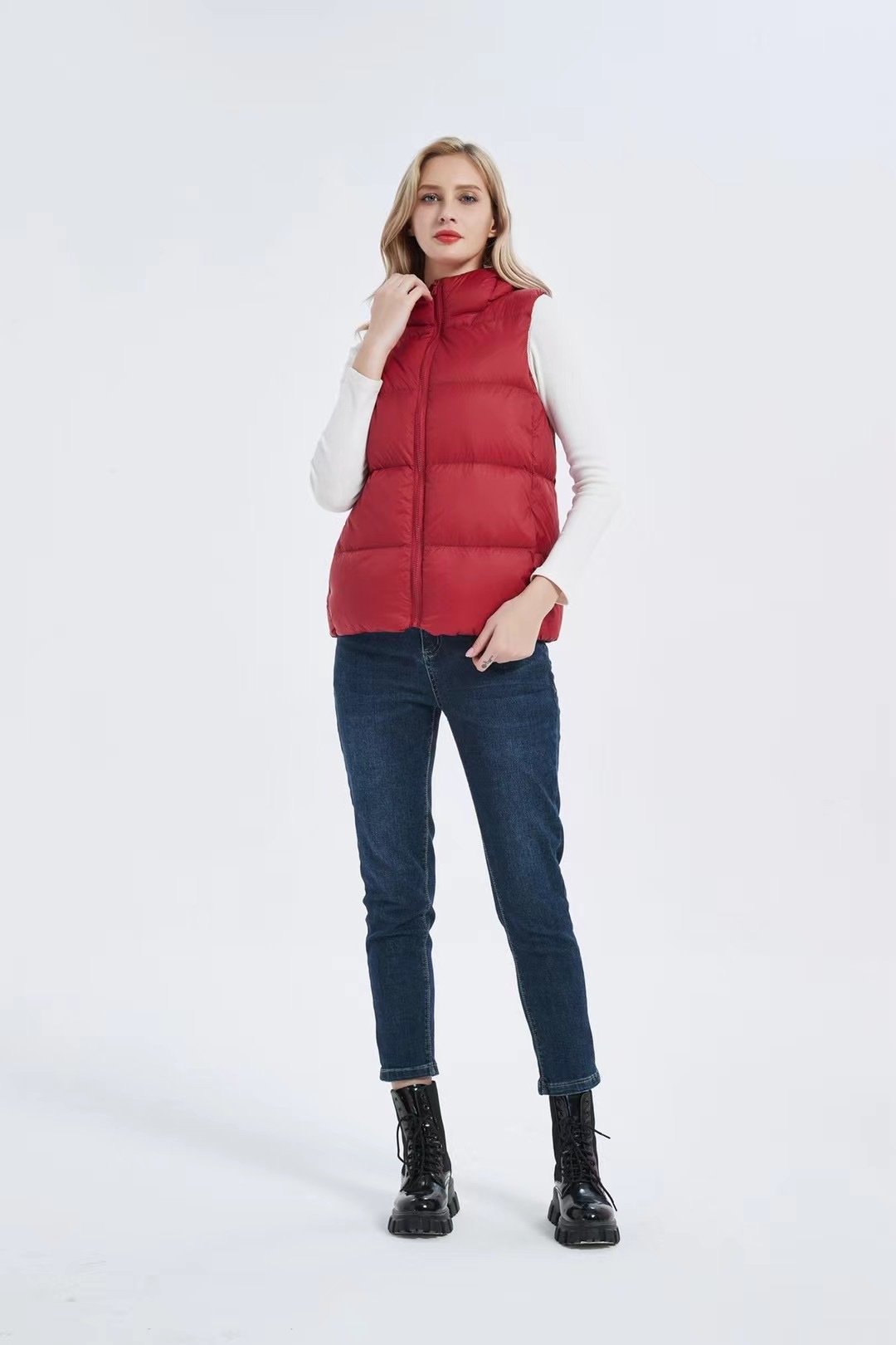 Women's Vests Lightweight Plus Size Short Hooded Down Vest Jackets