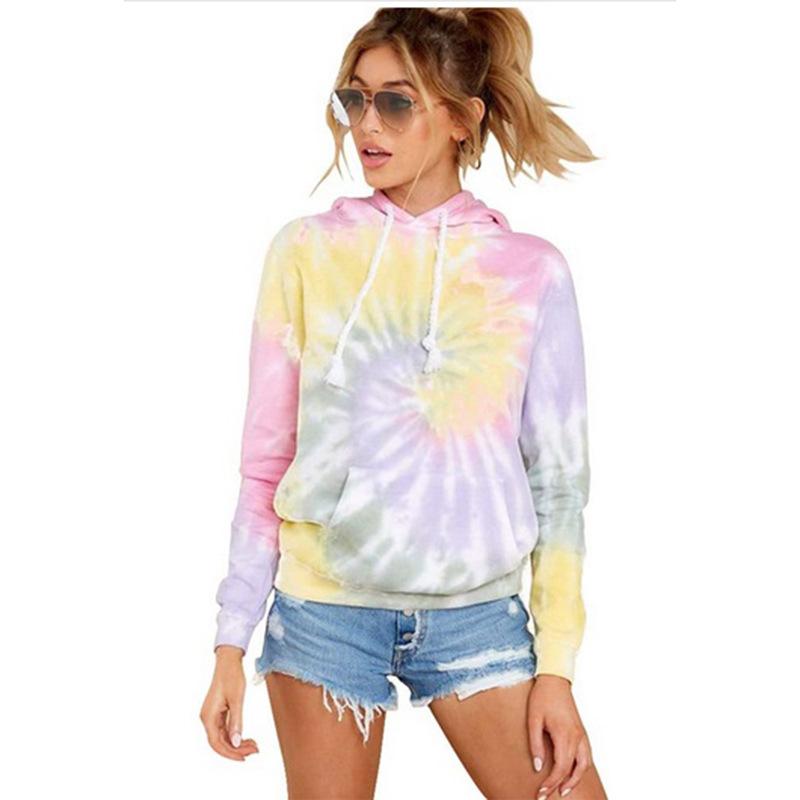 Y2k Fashion Tie Dye Hoodie Long Sleeve Sports Hooded Sweatshirt