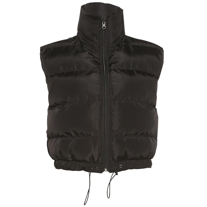 Y2K Fashion Short Puffer Vest High Collar Winter Warm Down Jacket