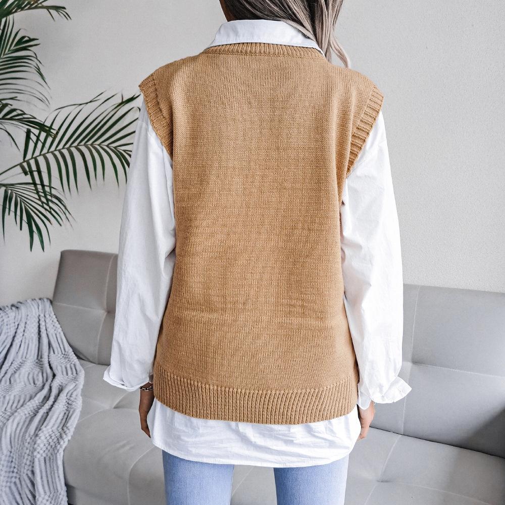 Women's Sweater Y2K Fashion Cable Knit Hollow Out O-Neck Sweater Vest