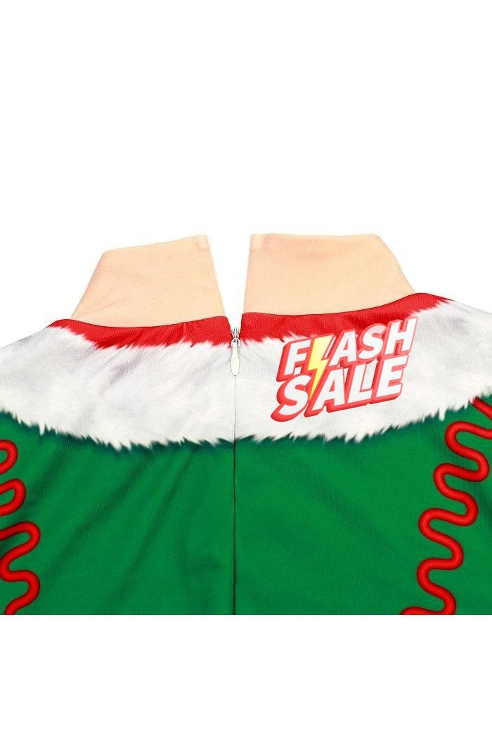 Womens Elf Jumpsuit Christmas Costume