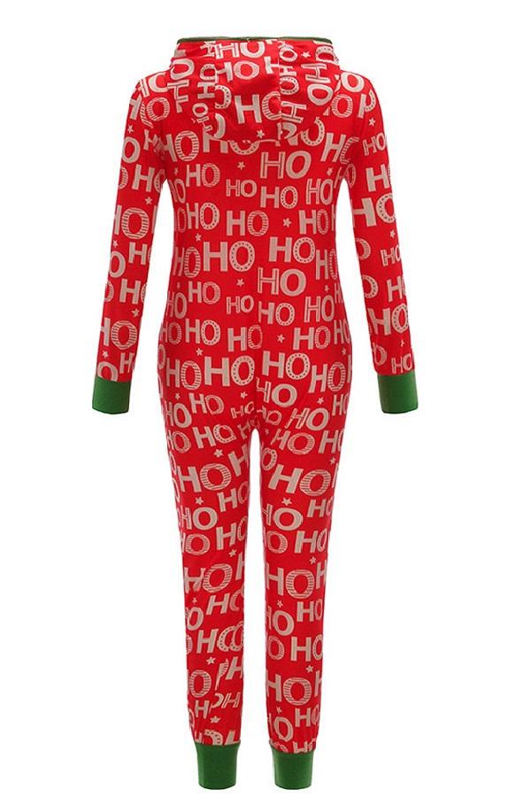 Womens Ho Ho Ho Christmas Onesie Adult Jumpsuit Casual Outfit