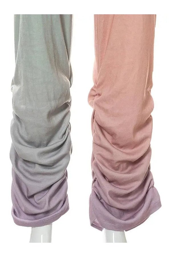 Women's Tie Dye Elastic Waist Stacked Pants