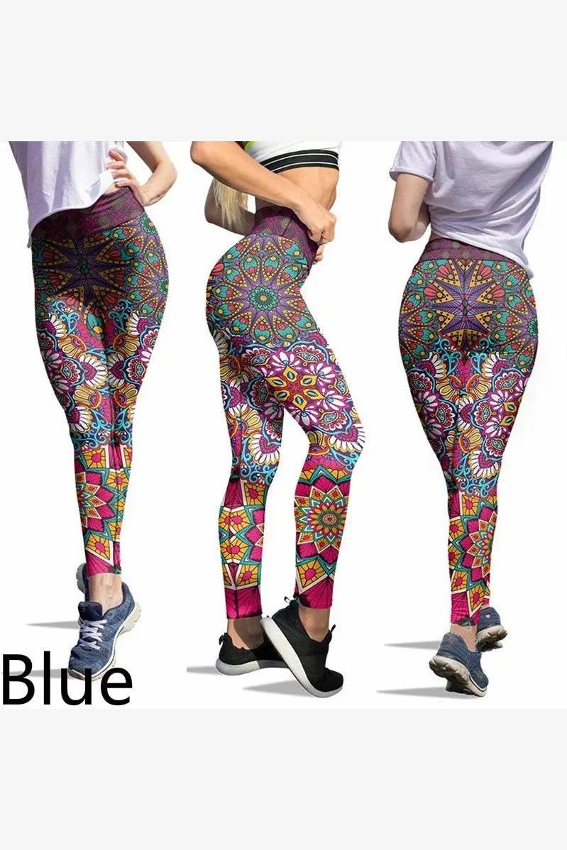 Women's Tribal Print Tummy Control Workout Yoga Leggings