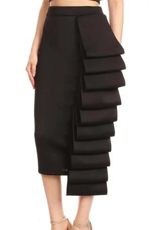 Women's Two Piece Tube Crop Top And Layered Bodycon Skirts Set