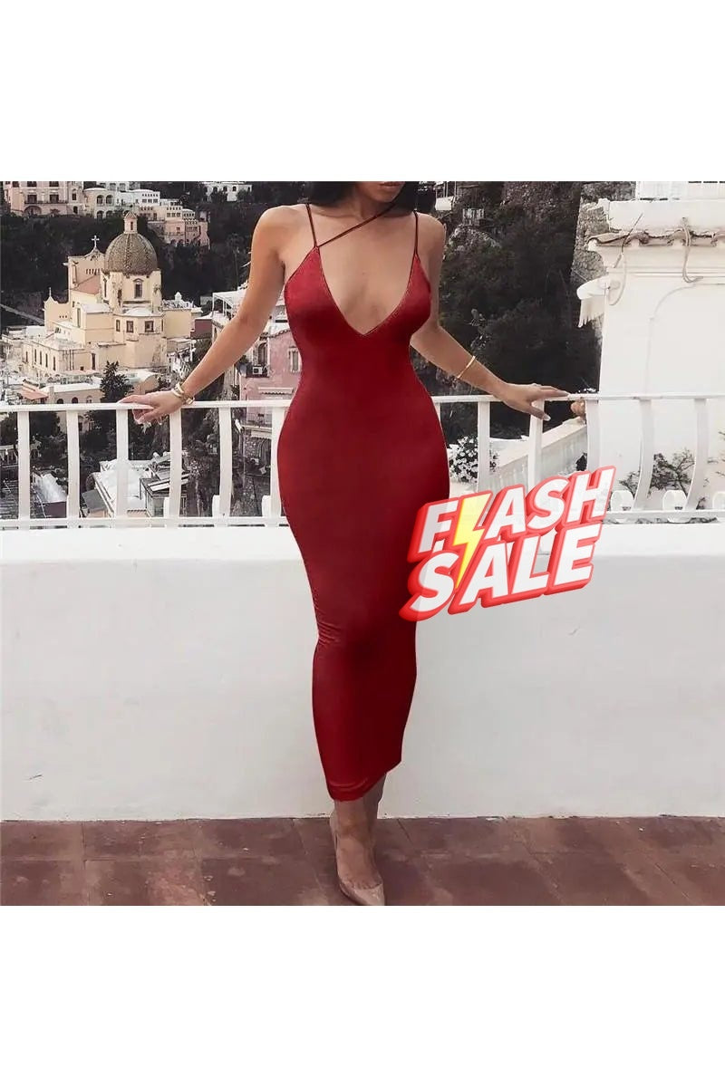 Women's V-Neck Halter Strappy Dress