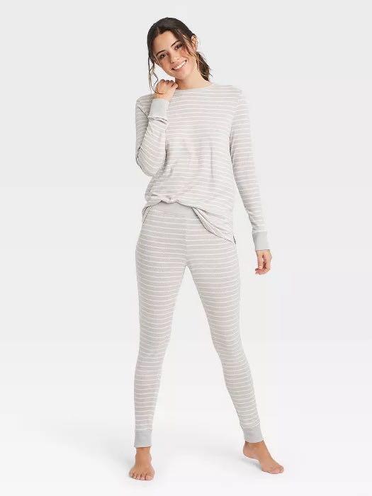 Women's Striped Cozy Long Sleeve Pajama Set