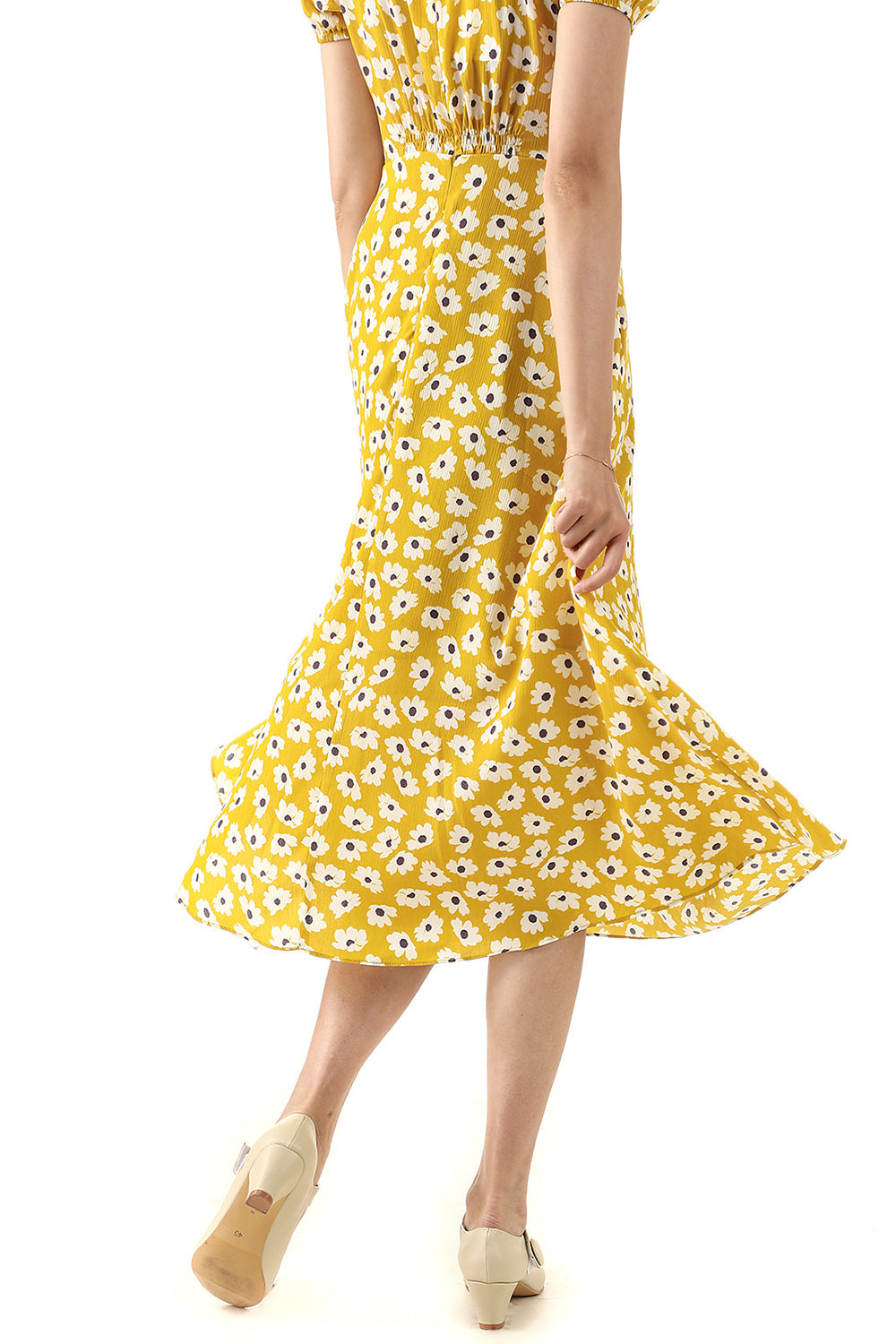 1950s Polka Dots Ivory Dress