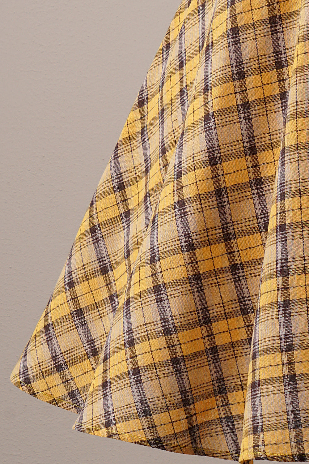 Yellow Plaid Vintage 1950s Dress