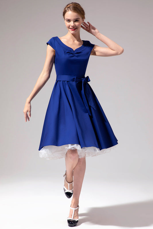 1950s Royal Blue Dress