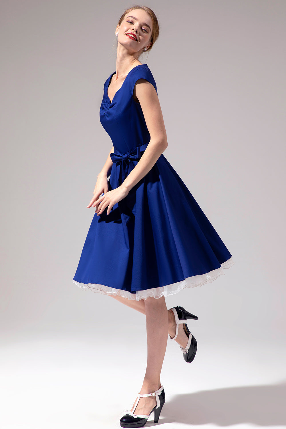 1950s Royal Blue Dress