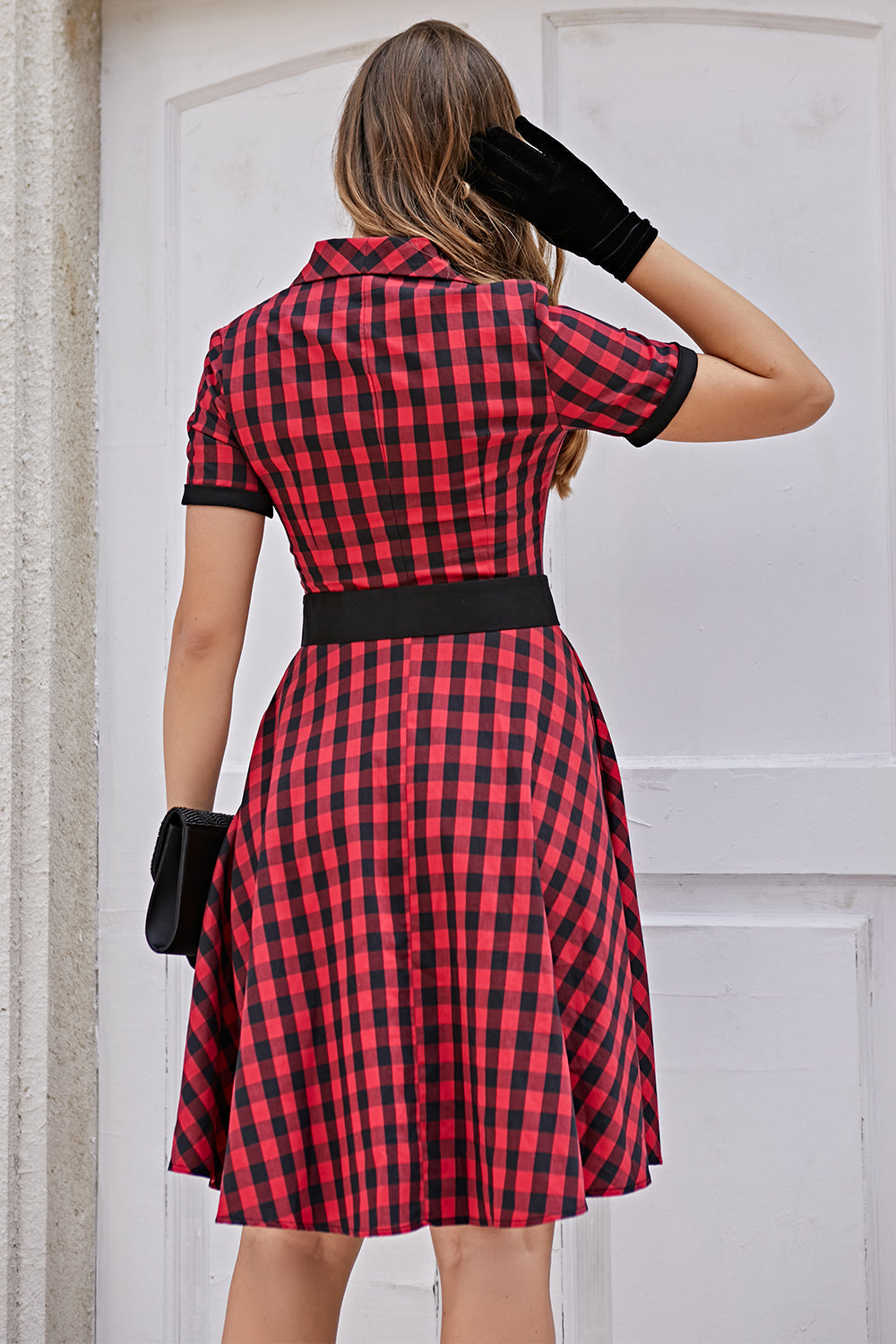 1950s Plaid Swing Vintage Dress