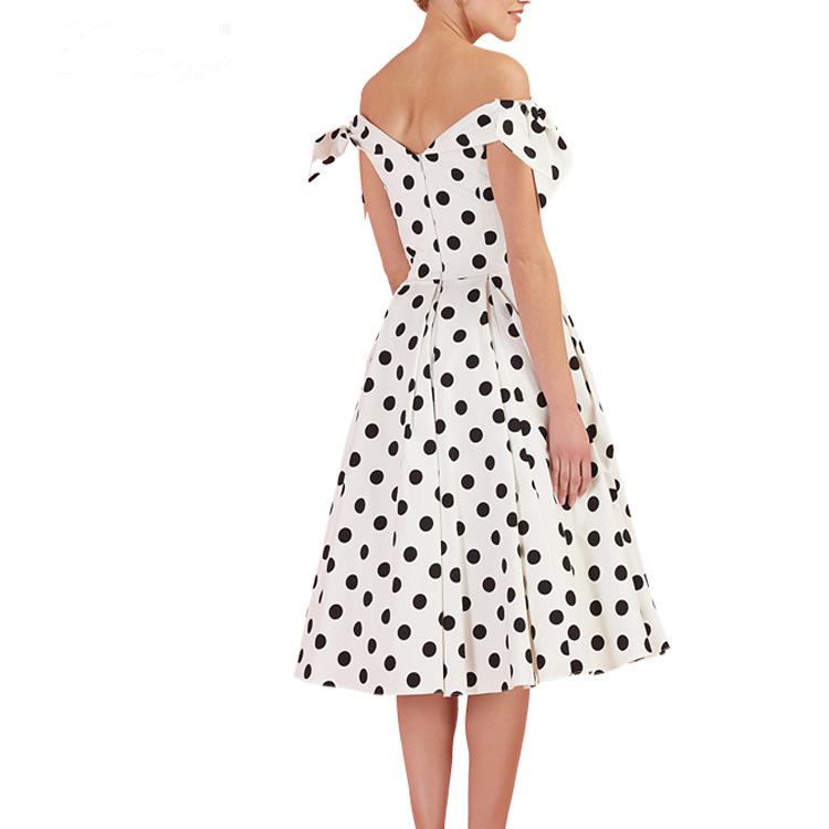 1950s Dress Polka Dot Sweet Vintage Swing Dress for women