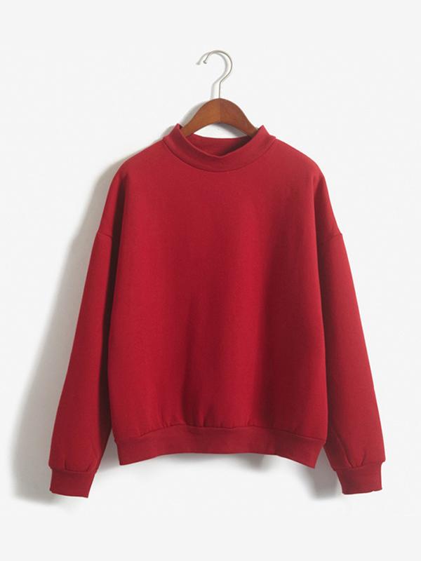 Womens Sweatshirt  Cute Long Sleeve Loose Fleece Thick Knit Pullover