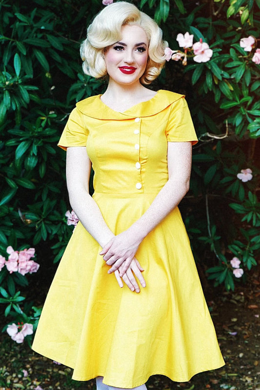 Yellow Button Dress