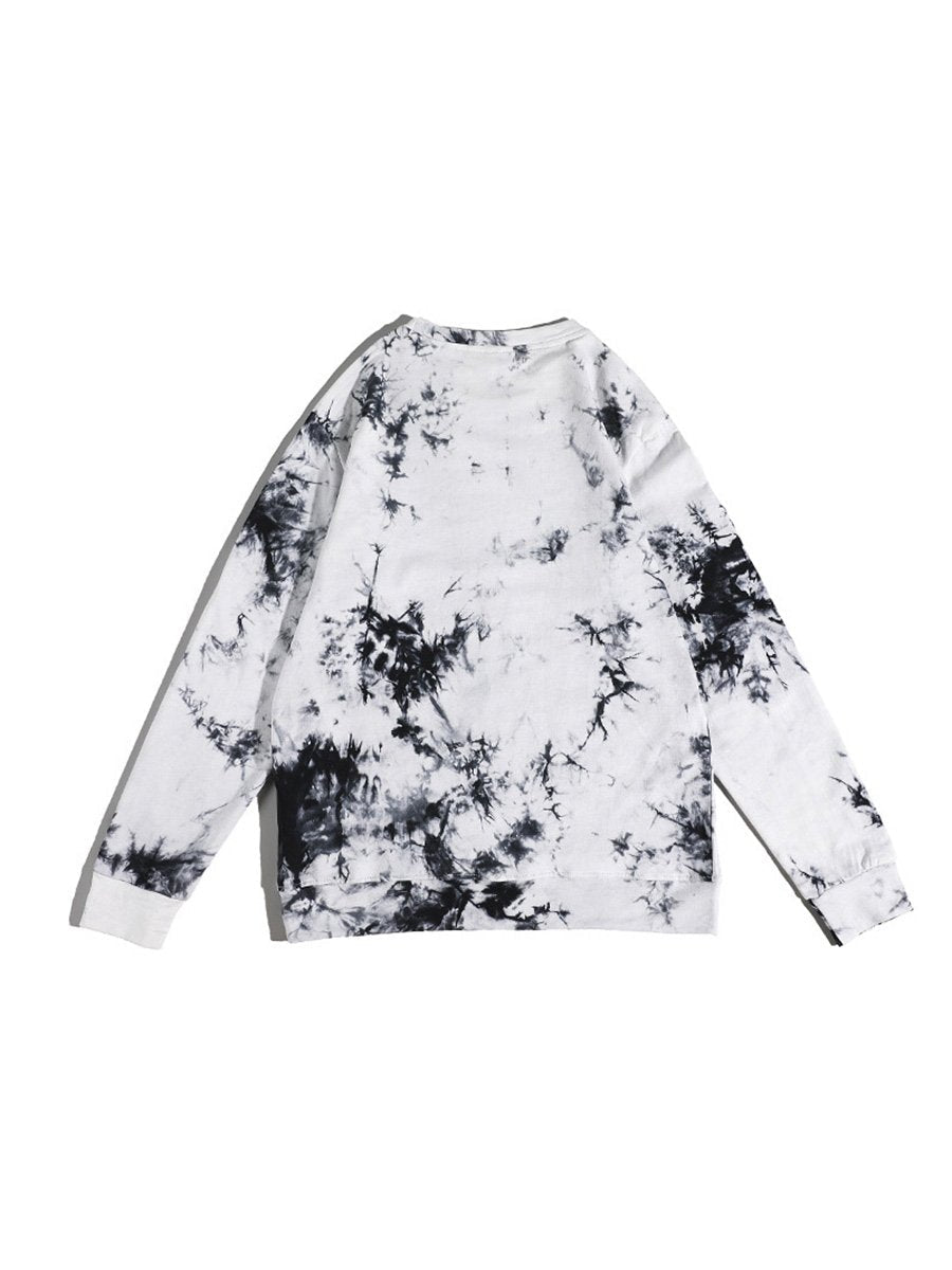 Women's Sweater Tie-dye Round Neck Loose Long Sleeve Casual Top