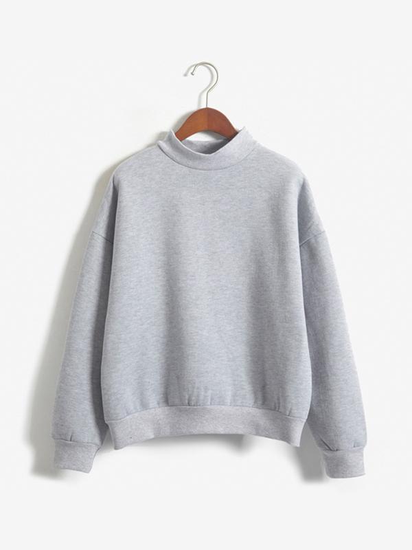 Womens Sweatshirt  Cute Long Sleeve Loose Fleece Thick Knit Pullover